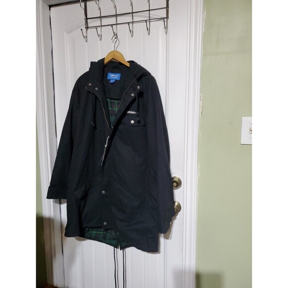 Adidas WINTER FALL SPRING COTTON PARKA Jacket Hooded Coat  Sizee 2XL black - Picture 1 of 13